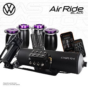 KIT 2 / AirRide Black Montado e Testado + Cilindro de Alumínio - 8mm | Volkswagen