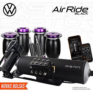 KIT 2 / AirRide Black Montado e Testado + Cilindro de Alumínio - 8mm | Volkswagen