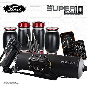 Kit 4 / AirRide Super Black + Montado e Testado - 10mm | Ford