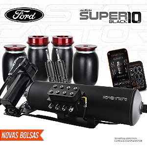 Kit 4 / AirRide Super Black + Montado e Testado - 10mm | Ford