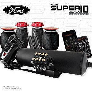 Kit 4 / AirRide Super Black + Montado e Testado - 10mm | Ford