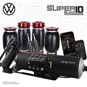 KIT 4 / AirRide Super Black 10 + Montado e Testado - 10mm | Volkswagen