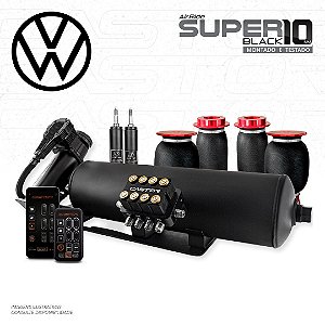 KIT 4 / AirRide Super Black 10 + Montado e Testado - 10mm | Volkswagen