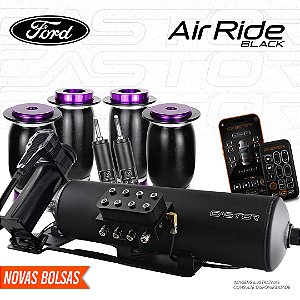 KIT 2 / AirRide Black Montado e Testado + Cilindro de Alumínio - 8mm | Ford