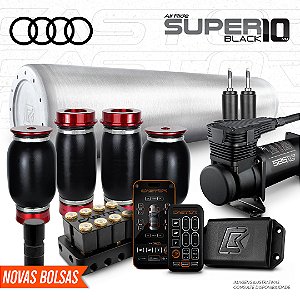 KIT 4 / AirRide Super Black 10 + FlatTank + Compressor 585xc | Audi