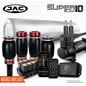 KIT 4 / AirRide Super Black 10 + FlatTank + Compressor 585xc | Jac