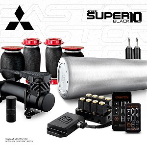 KIT 4 / AirRide Super Black 10 + FlatTank + Compressor 585xc | Mitsubishi