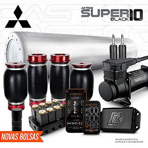KIT 4 / AirRide Super Black 10 + FlatTank + Compressor 585xc | Kia