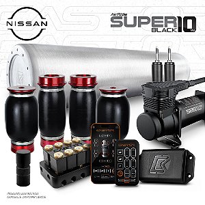 KIT 4 / AirRide Super Black 10 + FlatTank + Compressor 585xc | Nissan