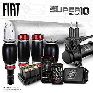 KIT 4 / AirRide Super Black 10 + FlatTank + Compressor 585xc | Fiat