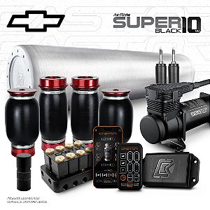 KIT 4 / AirRide Super Black 10 + FlatTank + Compressor 585xc | Gm