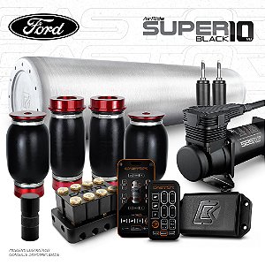 KIT 4 / AirRide Super Black 10 + FlatTank + Compressor 585xc | Ford