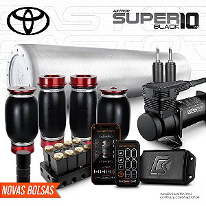 KIT 4 / AirRide Super Black 10 + FlatTank + Compressor 585xc | Toyota