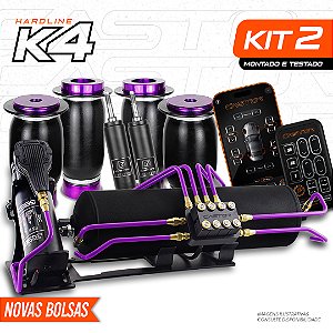 KIT 2 / K4 hardline Montado e Testado + AirRide Black + Cilindro de Alumínio - 8mm