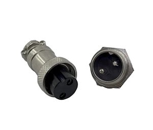 KIT 10 PEÇAS - Conector Mike 2 Vias GX16 Macho e Fêmea
