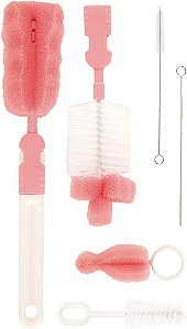Kit Escovas Mamadeira, Bico e Canudo - Buba, Rosa