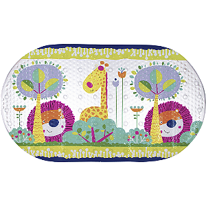 Tapete De Box Infantil Antiderrapante Para Banho Com Ventosas - Safari, Buba