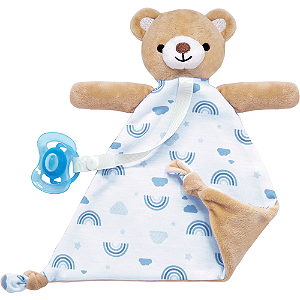 Naninha com Prendedor de Chupeta - Buba, Urso Azul