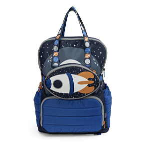 Mochila Bebê Menino Passeio Infantil Maternidade Astronauta