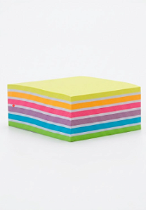 Bloco Adesivo Cubo Arco-Íris 76x76mm 400 Folhas Maxprint 7 Cores