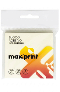 Bloco Adesivo Médio Pastel 4 Cores Independentes Maxprint 1 Unidade