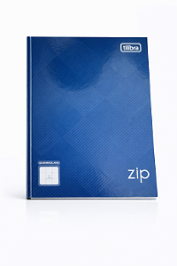 Caderno Brochura 1/4 Quadriculado 96 Folhas Zip Azul 0,7mm