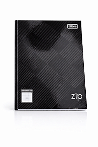 Caderno Brochura 1/4 Quadriculado 0,7mm Zip Preto 96 Folhas
