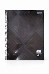 Caderno Universitário Quadriculado 0,5mm Zip Preto 96 Folhas