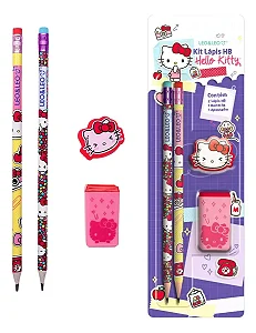 KIT LAPIS HB HELLO KITTY 2 LAPIS/APONTADOR/BORRACHA UNIDADE LEO&LEO
