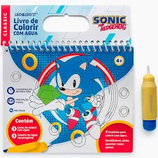 LIVRO DE COLORIR COM AGUA SONIC - UNIDADE - LEOLEO