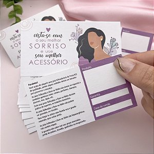 25un Cartão Garantia e Cuidados com Acessórios