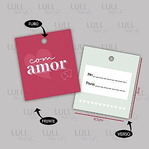 25un Mini Tag "Com Amor"