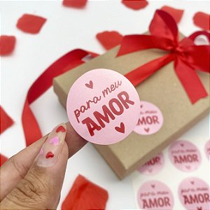 25un Adesivo "Amor" Rosa - Coleção Dia dos Namorados