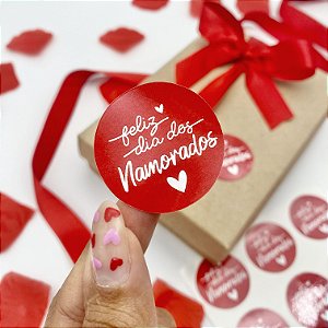 25un Adesivo "Feliz Dia" Vermelho - Coleção Dia dos Namorados