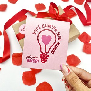 25un Postal  "Ilumina"  Rosa - Coleção Dia dos Namorados