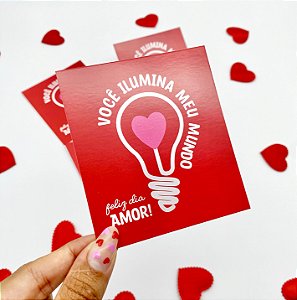25un Postal  "Ilumina"  Vermelho - Coleção Dia dos Namorados