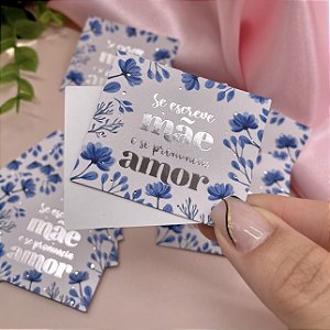 10un Mini Cartão Hot Stamping Prata "Melhor Mãe" - Coleção Dia das Mães