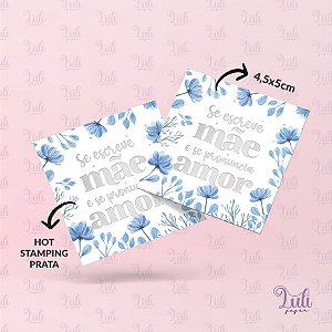 10un Mini Cartão Hot Stamping Prata "Melhor Mãe" - Coleção Dia das Mães