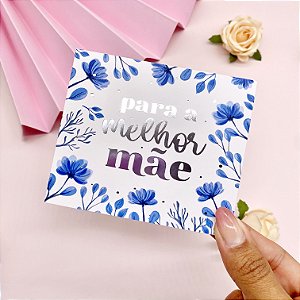 10un Postal Hot Stamping Prata "Melhor Mãe" - Coleção Dia das Mães