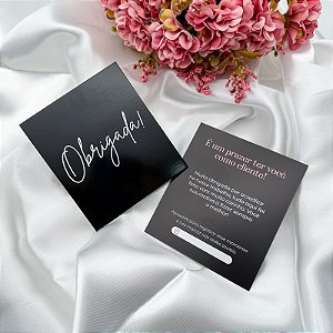10un Postal Agradecimento "Obrigada" Preto