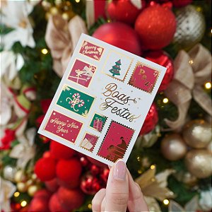 10un Postal Hot Stamping "Selos" - Coleção Natal