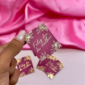 10un Mini Cartão Hot Stamping "Dia da Mulher" - Coleção Dia das Mulheres