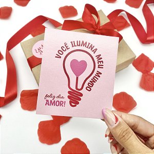 Postal  "Ilumina"  Rosa - Coleção Dia dos Namorados