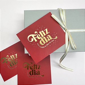 Postal Hot Stamping "Feliz Dia" Vermelho