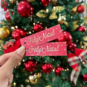Tag Palito Hot Stamping "Feliz Natal" - Coleção Natal