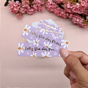 Tag Palito Hot Stamping "Feliz Dia das Mães" Lilás - Coleção Dia das Mães