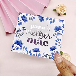 Postal Hot Stamping Prata "Melhor Mãe" - Coleção Dia das Mães