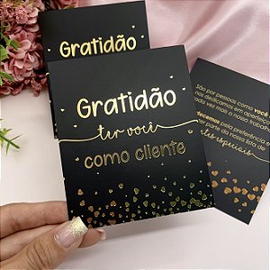Postal de Agradecimento Hot Stamping "Gratidão"