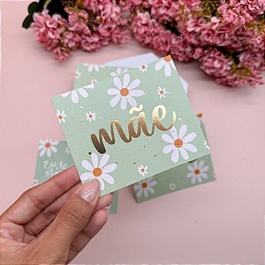 Postal Hot Stamping "Mãe" Verde - Coleção Dia das Mães