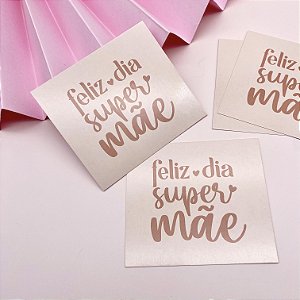 Postal  "Super Mãe" Bege - Coleção Dia das Mães